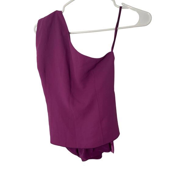 NWT White House Black Market Purple One Shoulder Blouse - Picture 8 of 11